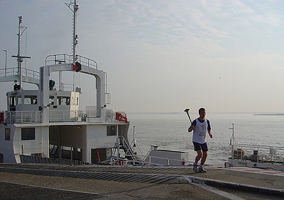 On the ferry between "Lamarque" and "Blaye"
