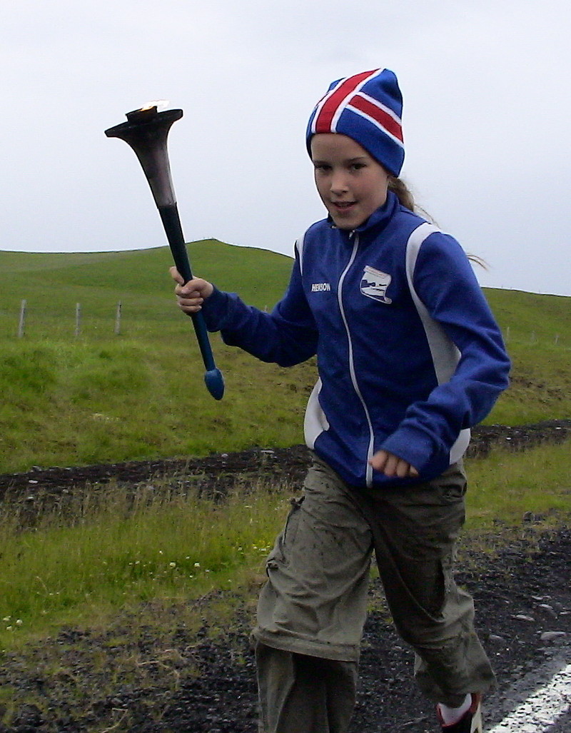 Vigdís hljóp 2,2 km og var þjóðleg