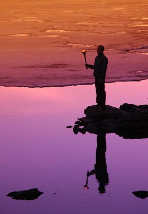 At frozen lake