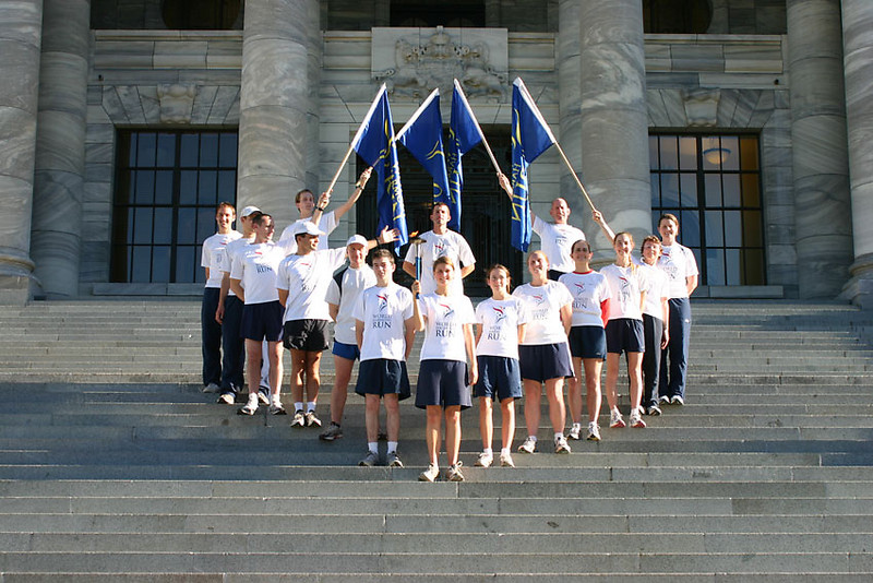 On the steps of the Parliment building