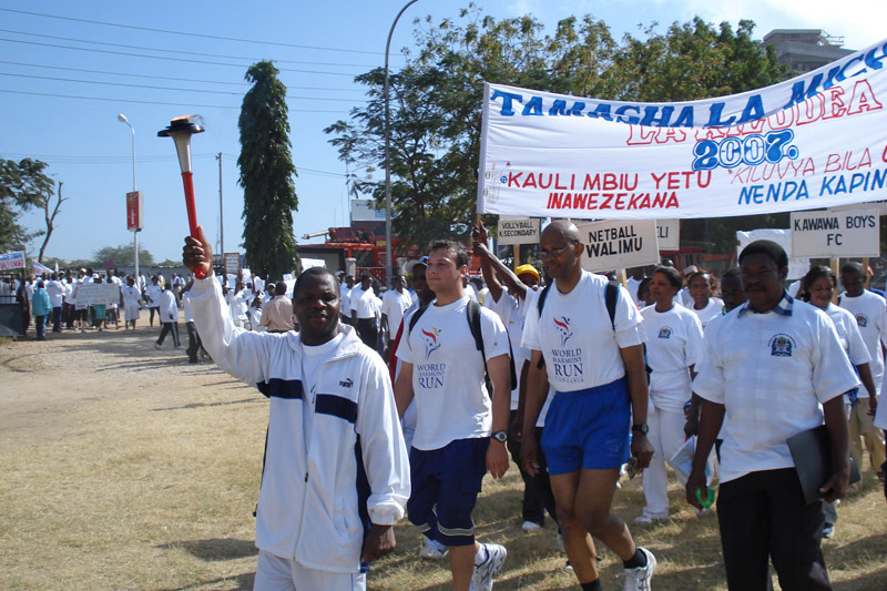 The WHR torch leading the Sports Parade